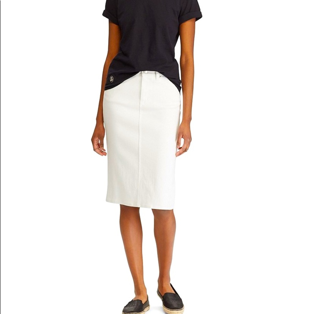 Ralph Lauren White Denim Pencil Skirt • Sz 14